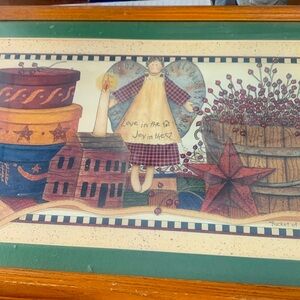 Rustic Country Wall Art with Angel and Stars